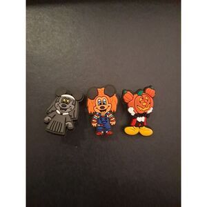Lot Of 3 Disney Mickey Mouse Horro Themed Croc Charm Jibz The Nun, Chucky, Pumpk